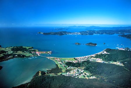 Aerial view over Waitangi